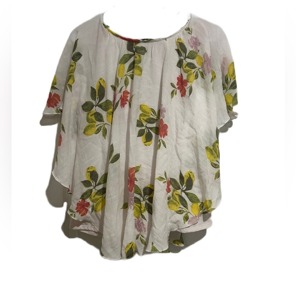Zac & Rachel White Floral Blouse Size L - Picture 2 of 6